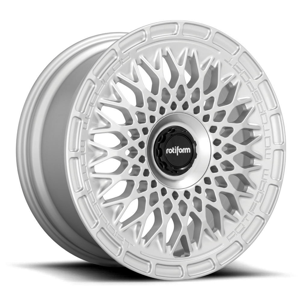 Rotiform LHR-M wheels in 19-inch silver finish with satin black options, showcasing sleek alloy wheel design and detailed rim features.