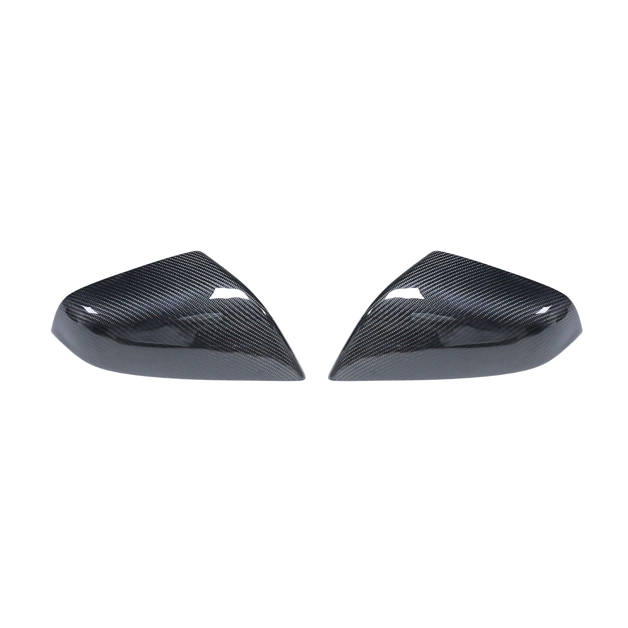 CT Carbon carbon fiber mirrors for Tesla Model S 2013-2020 car accessories, showcasing sleek, aerodynamic design on the vehicle.