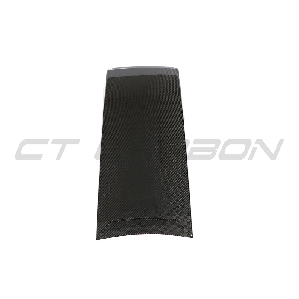 Carbon fibre roof scoop kit for McLaren 570S, by CT Carbon, showing the lightweight, textured carbon fibre material on the car roof.