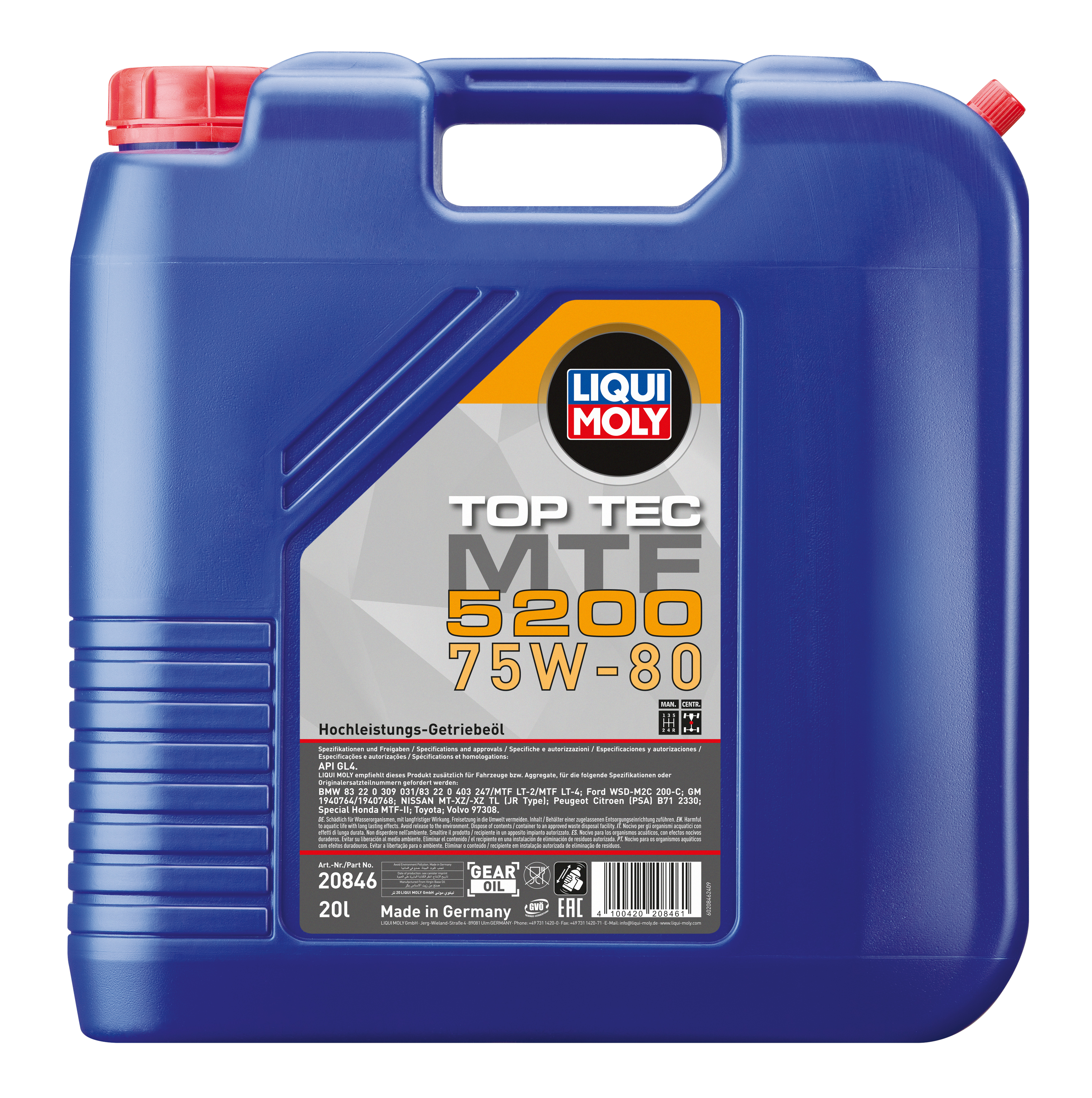 Liqui Moly Top Tec MTF 5200 75W-80 - 20 Litres