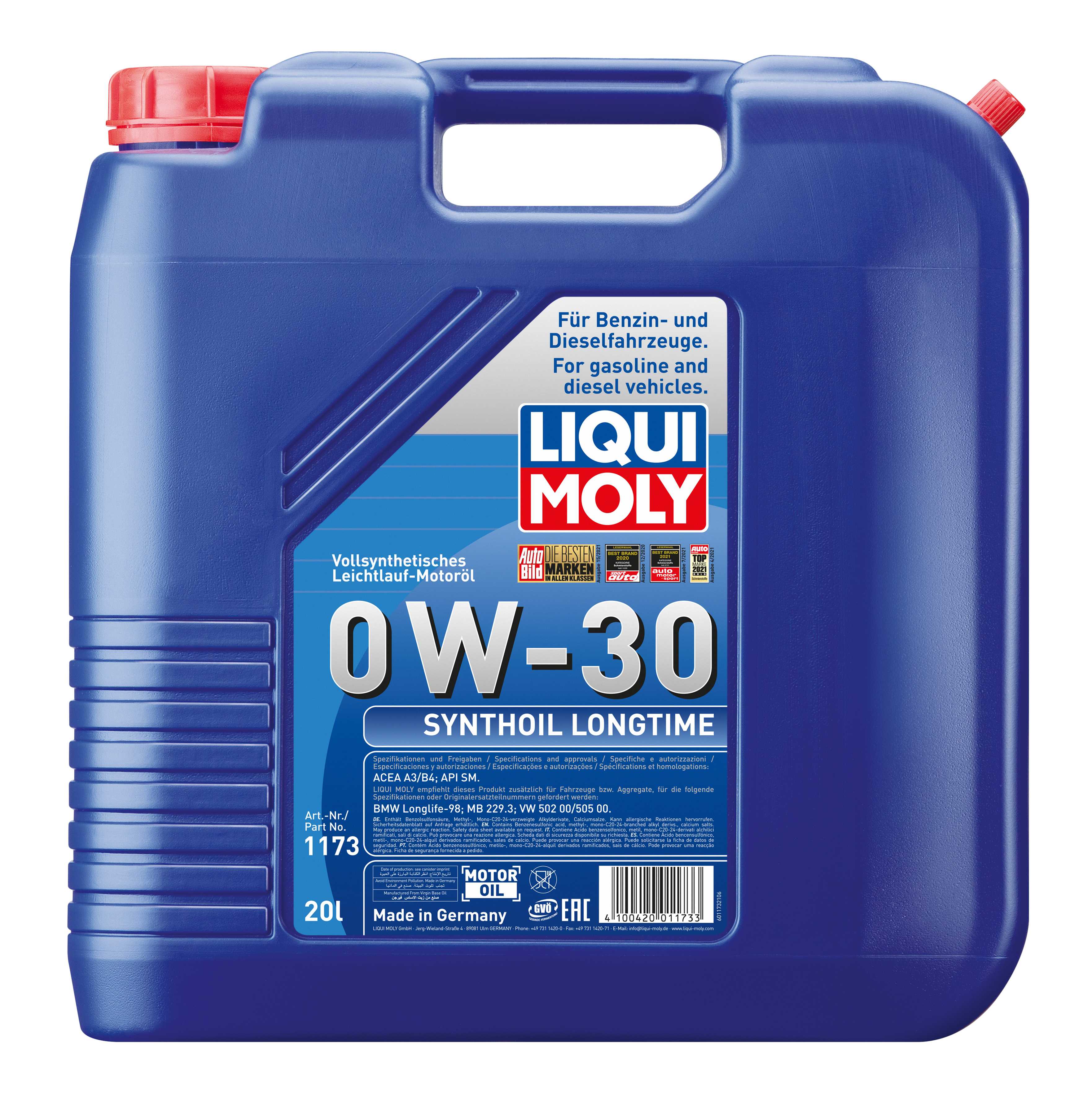 Liqui Moly Synthoil Longtime Engine Oil 0W-30 - 20 Litres
