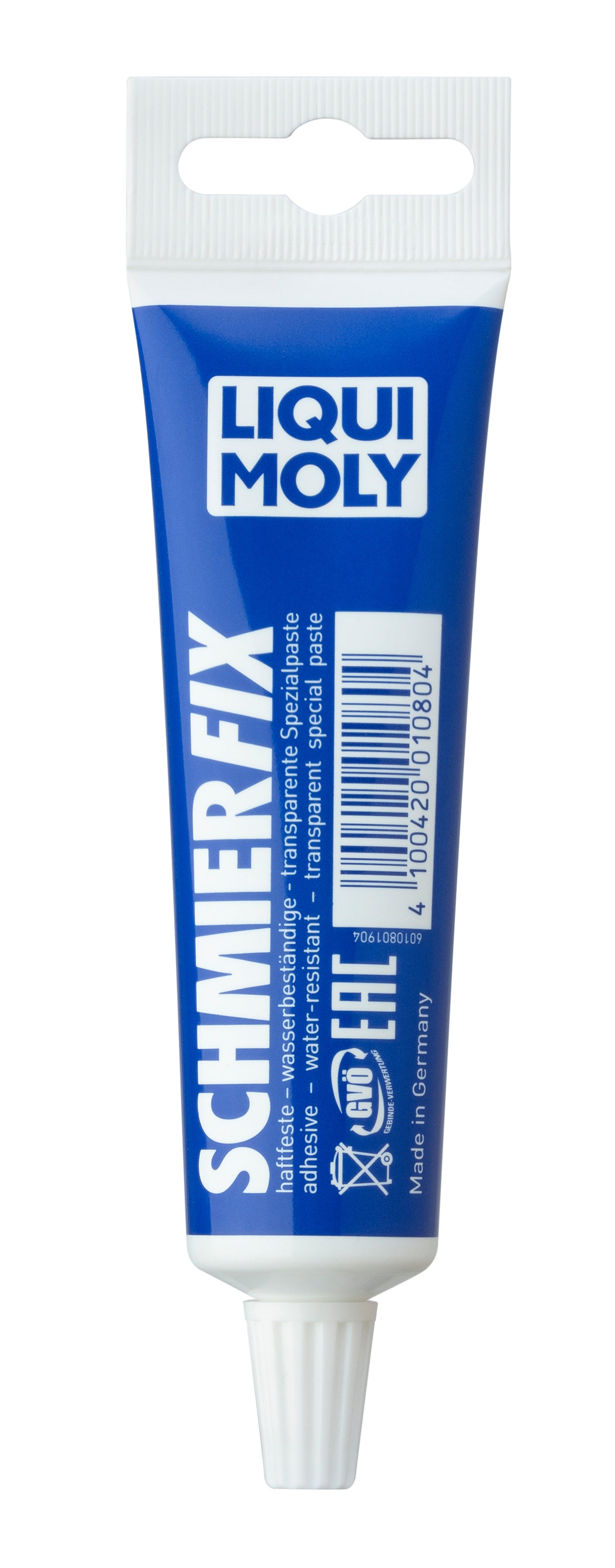 Liqui Moly Lubricant Fix 50g jar showing grease product with white and yellow labeling for automotive lubrication and repair.