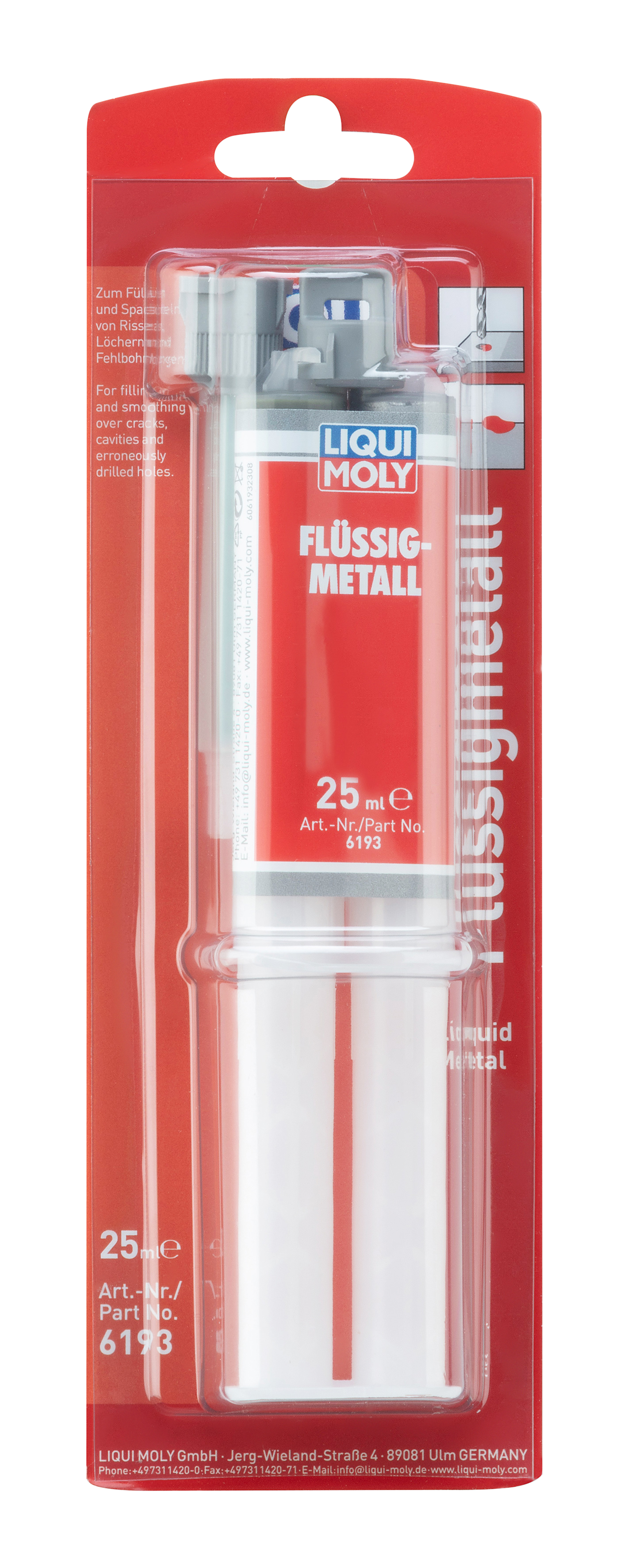Liqui Moly Liquid Metal adhesive sealant in 25ml container, suitable for repairs and bonding applications.