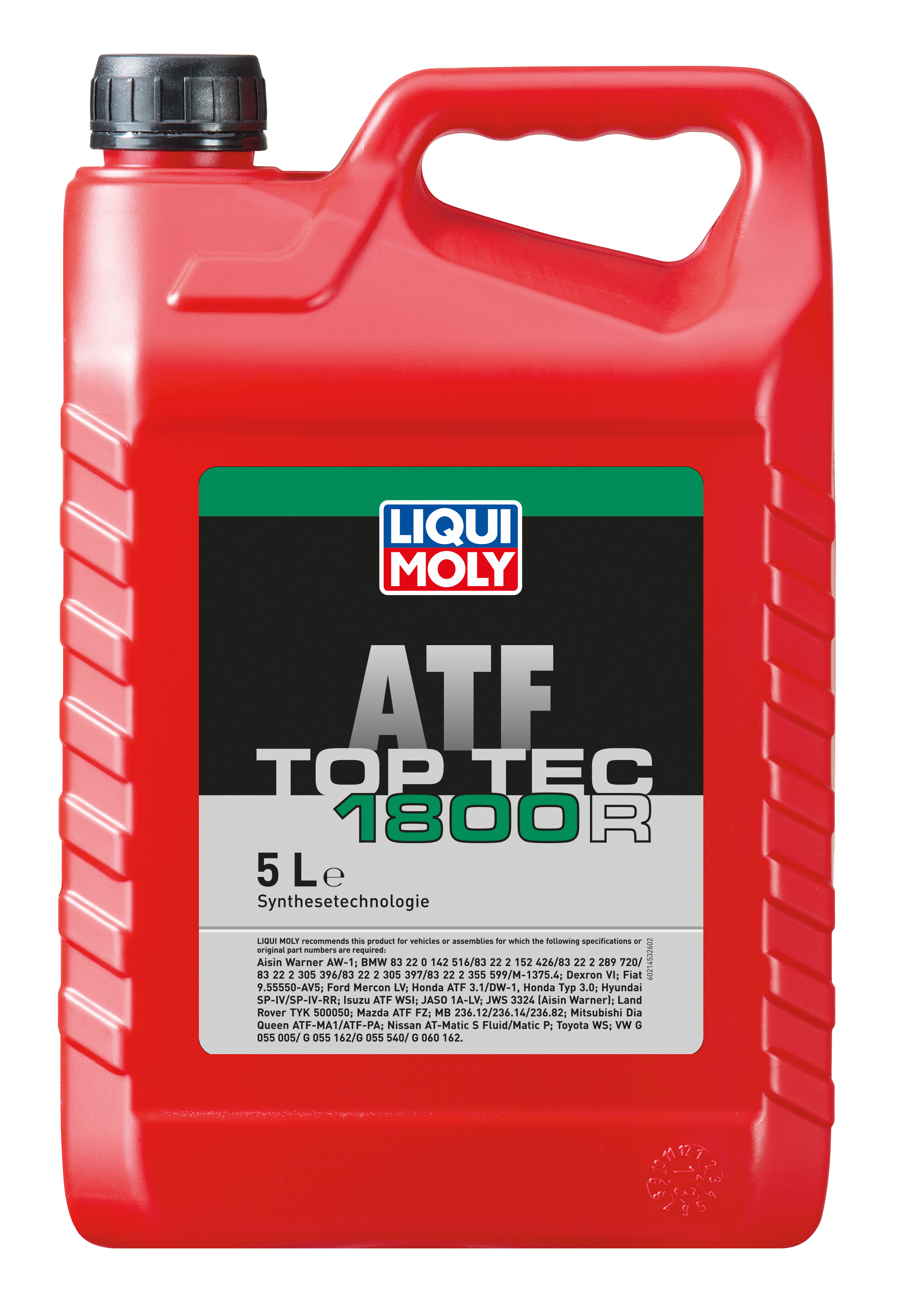 Liqui Moly Top Tec ATF 1800 R gearbox fluid bottle, automotive transmission fluid for vehicles, with brand label visible.