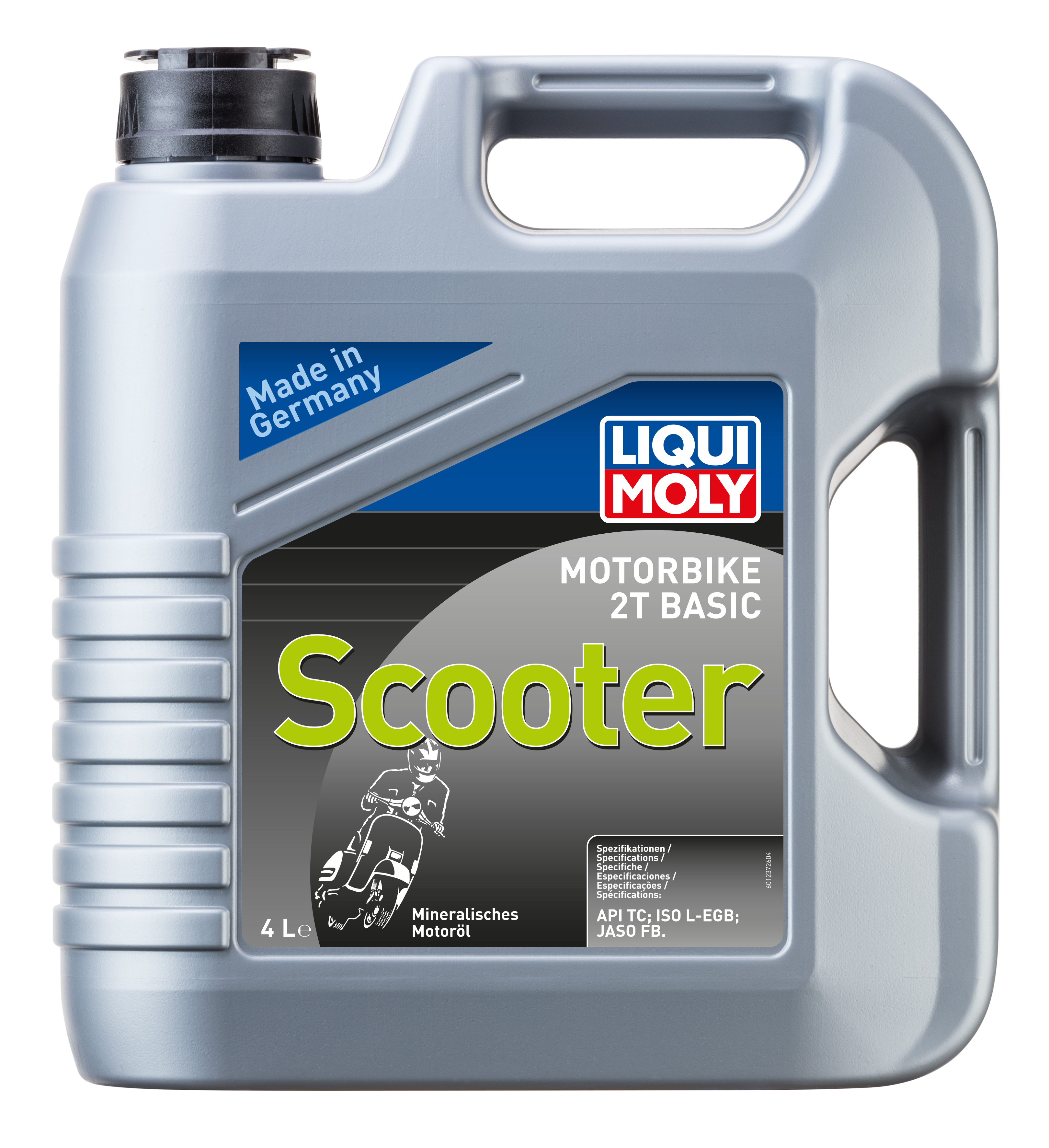 Liqui Moly Motorbike 2T Basic Scooter engine oil bottle with label and cap, designed for motorcycle lubrication.