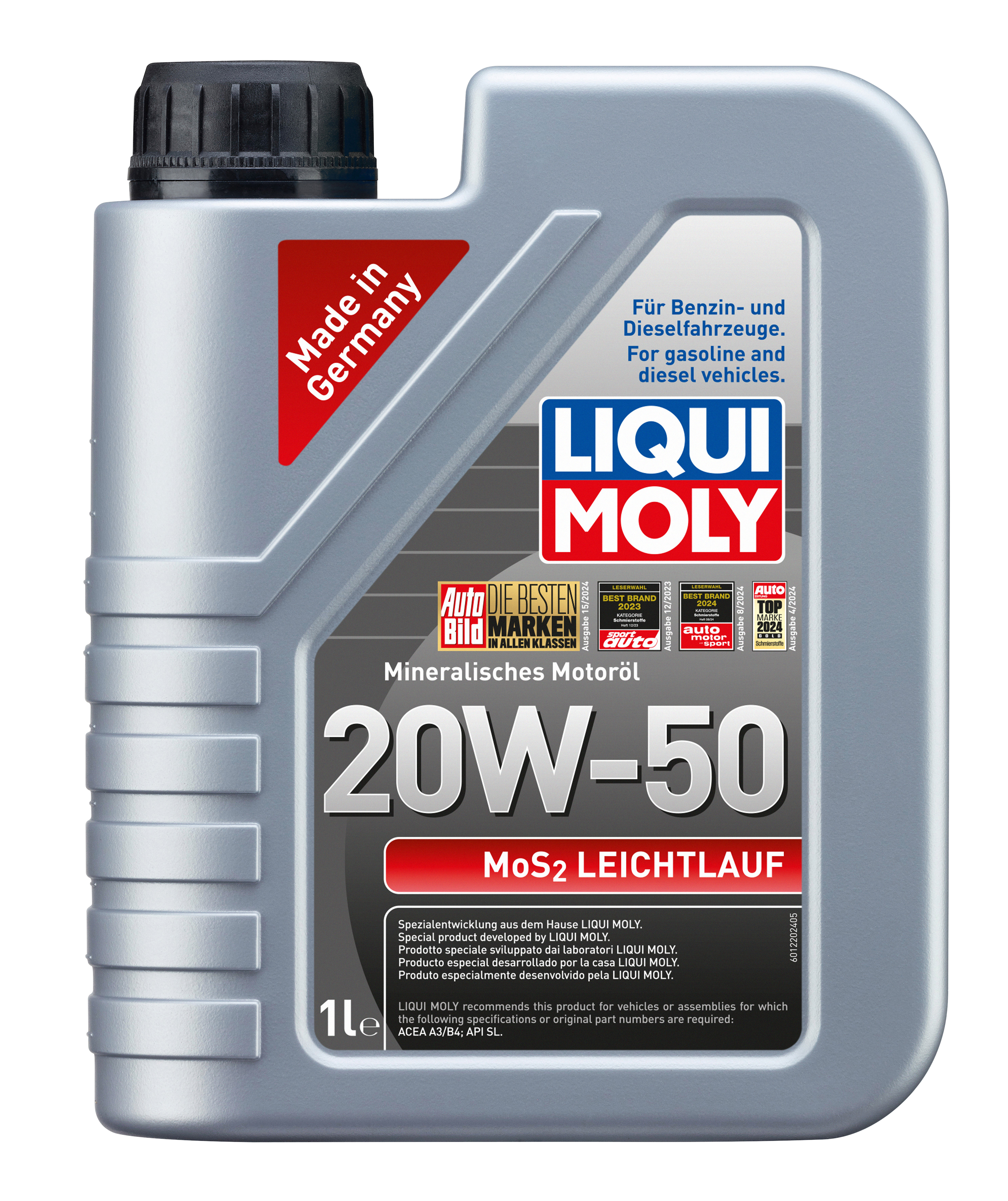 Liqui Moly MoS2 Low-Friction Engine Oil 20W-50 - 1 Litre