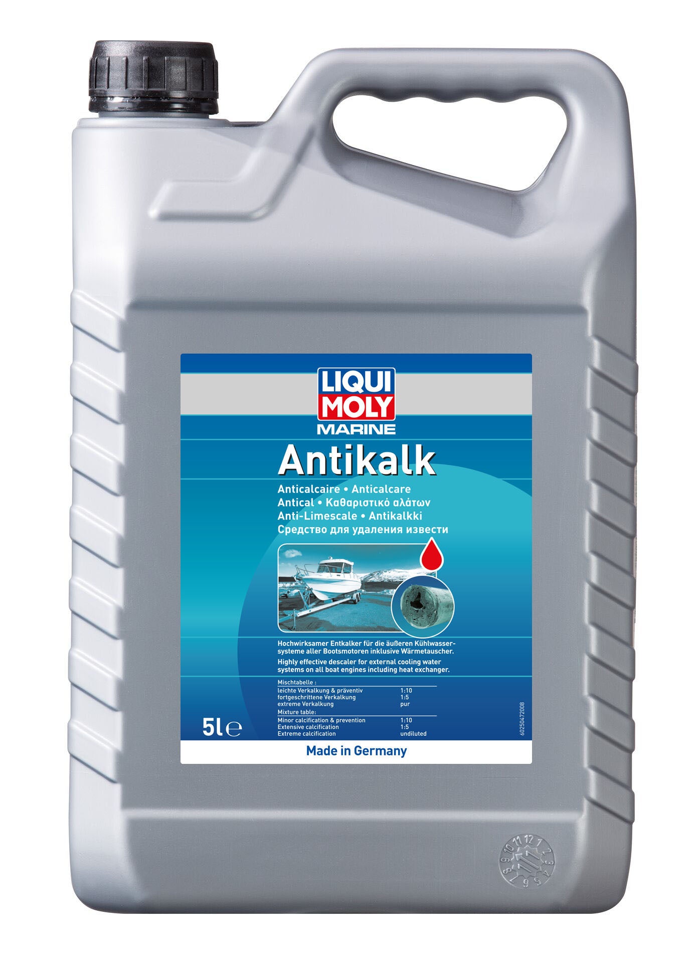 Liqui Moly Marine Anti-Limescale 5L container with label showing product details and branding on a clean background