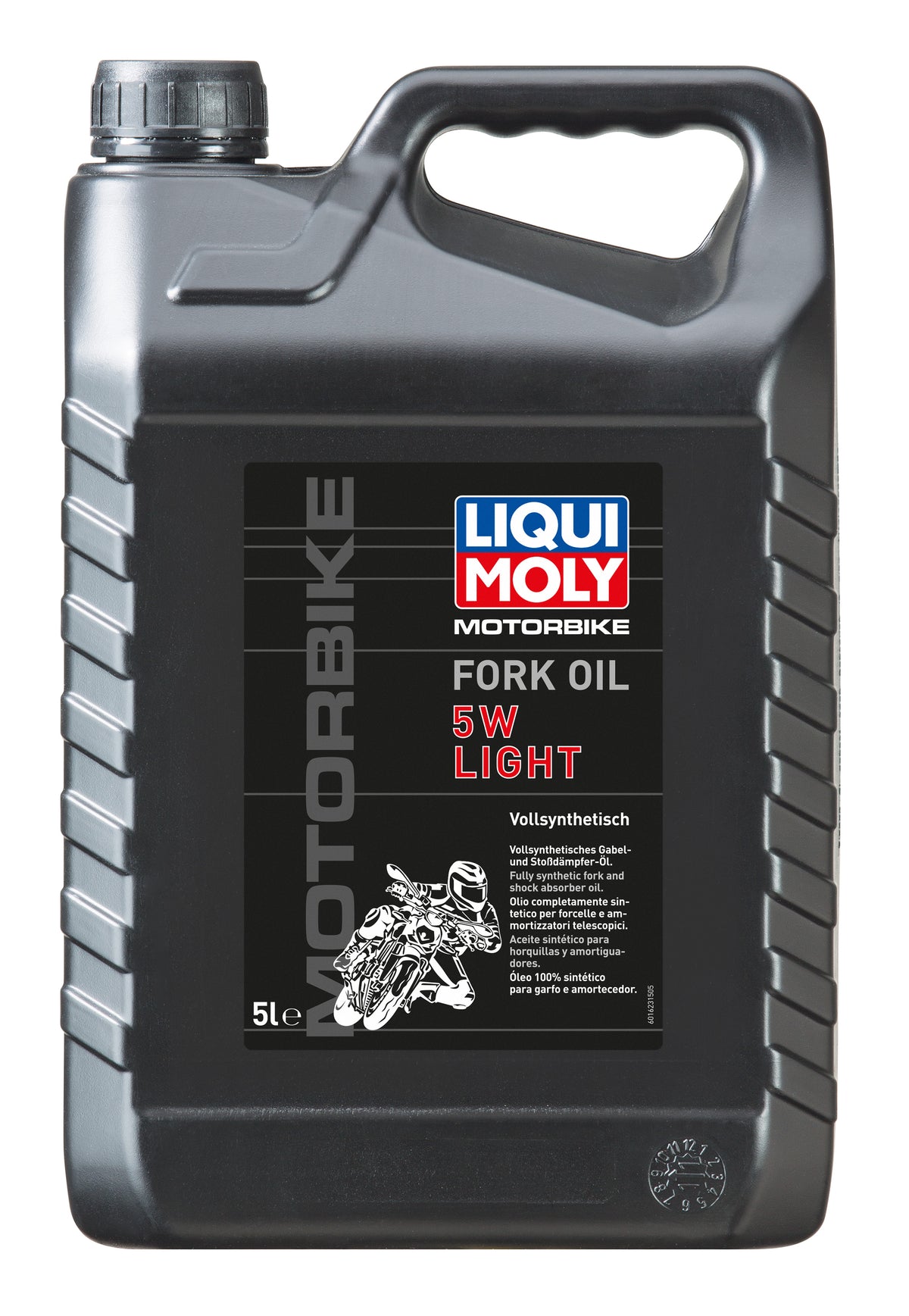 Liqui Moly Motorbike Fork Oil 5W Light bottle with label, designed for motorcycle suspension maintenance.