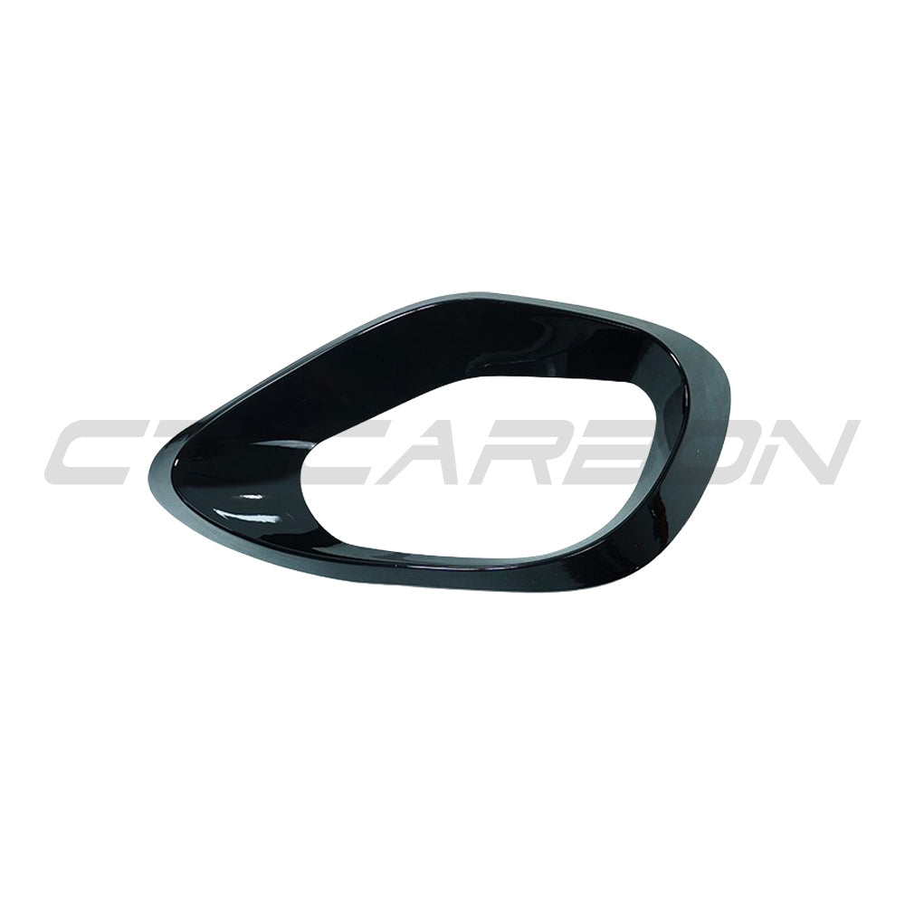 Mercedes W206 2021+ C-Class CT Carbon gloss black front end trim pack splitter, showcasing sleek aerodynamic design.
