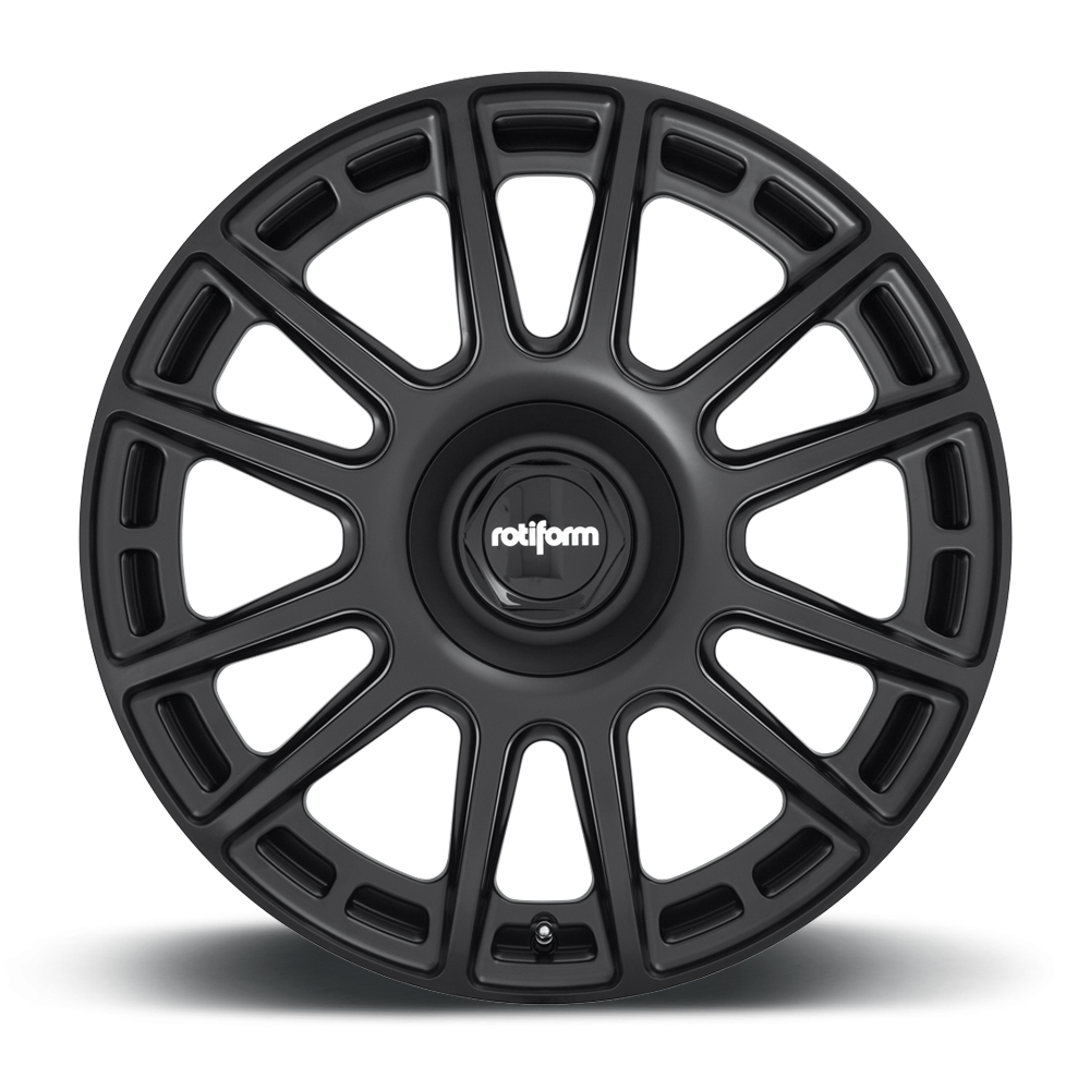 Rotiform OZR 19x8 wheels in matte black finish, featuring a sleek multi-spoke design for stylish vehicle upgrades.