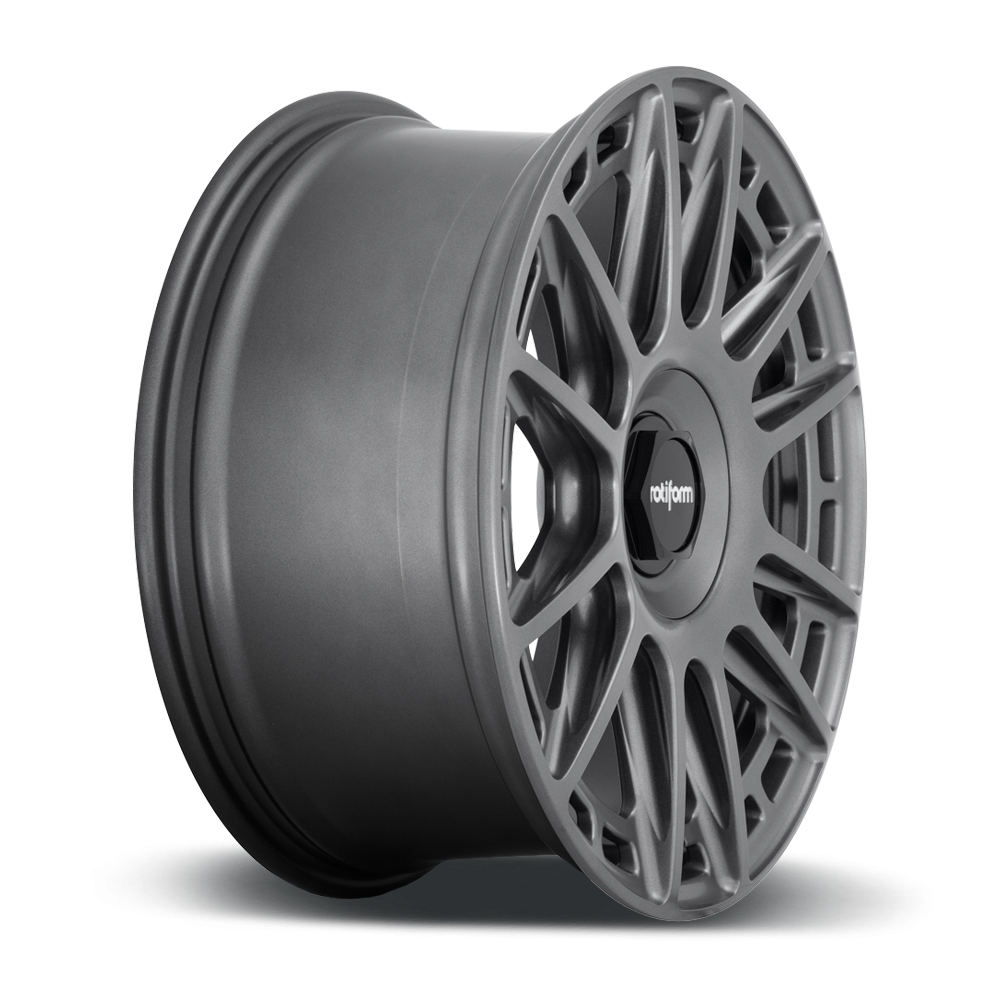 Rotiform OZR 19x8 wheels in matte anthracite finish, showcasing their sleek design and bold style for custom car upgrades.