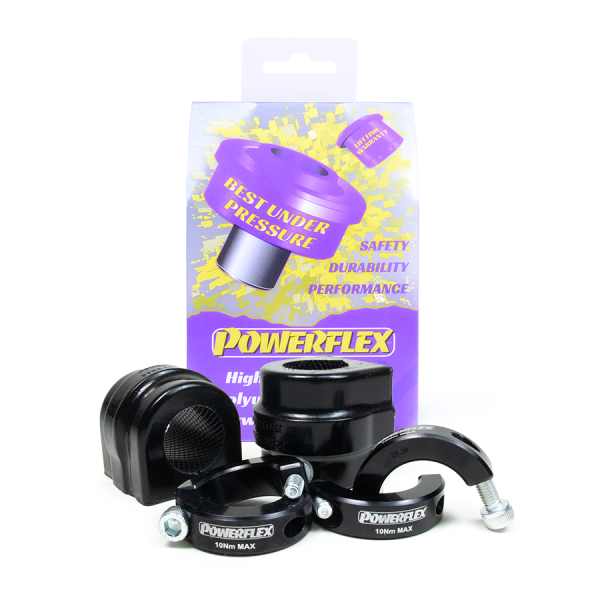 Powerflex PFF5-2303-29 front anti-roll-bar bushes and lateral support clamps for a 29 mm bar