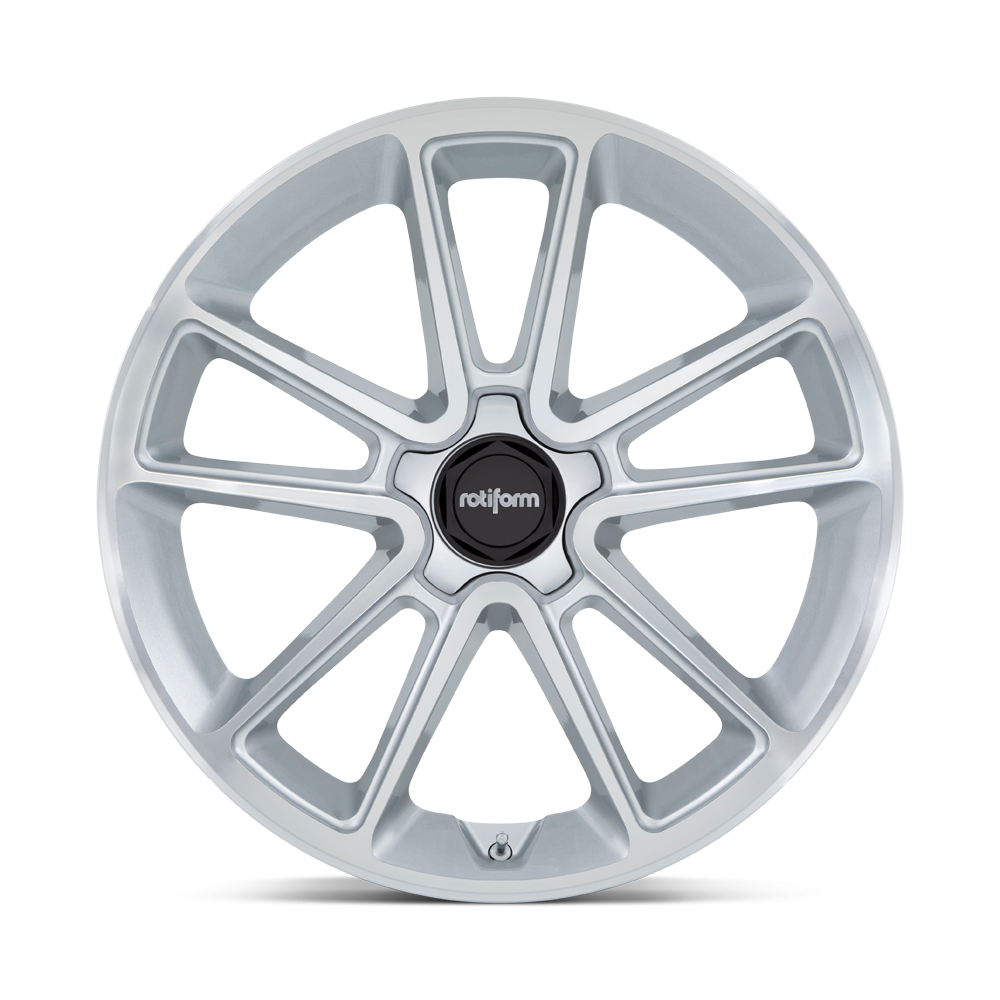 Rotiform BTL wheels in gloss silver with machined face, 22x12 size, ET15, showing a close-up of the alloy wheel design.