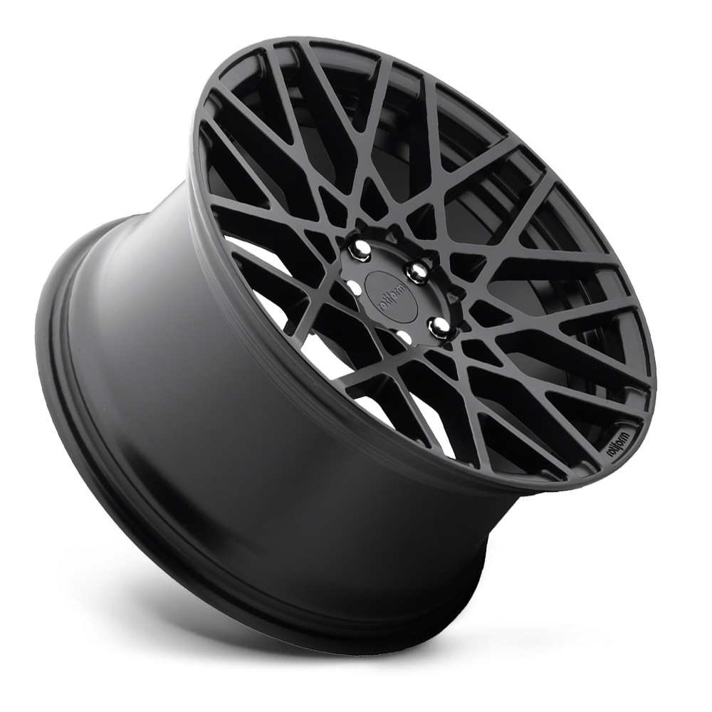 Rotiform BLQ wheels in black and machined silver finish, 19x10 size with a sleek, modern design for cars.