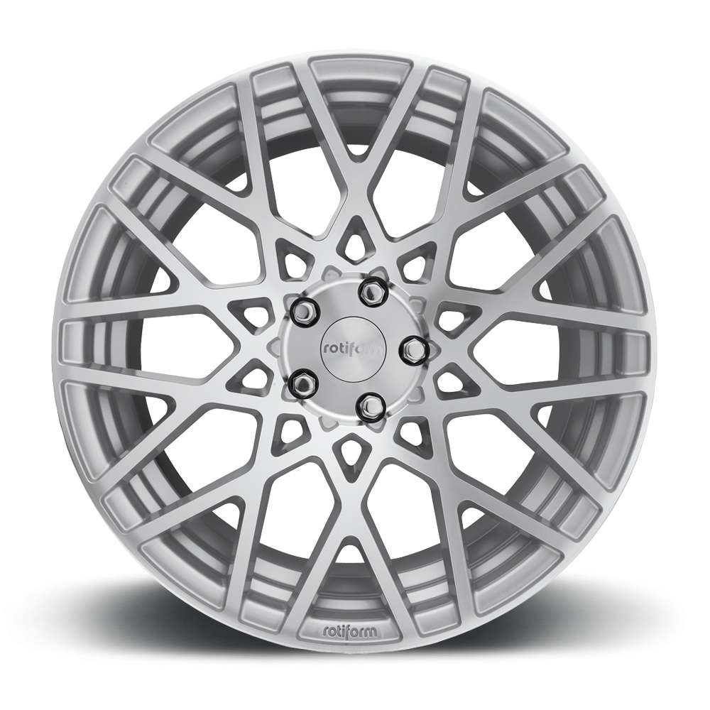 Rotiform BLQ wheels with black and machined silver finish, 19x10 size, showcasing the stylish design and metallic face.