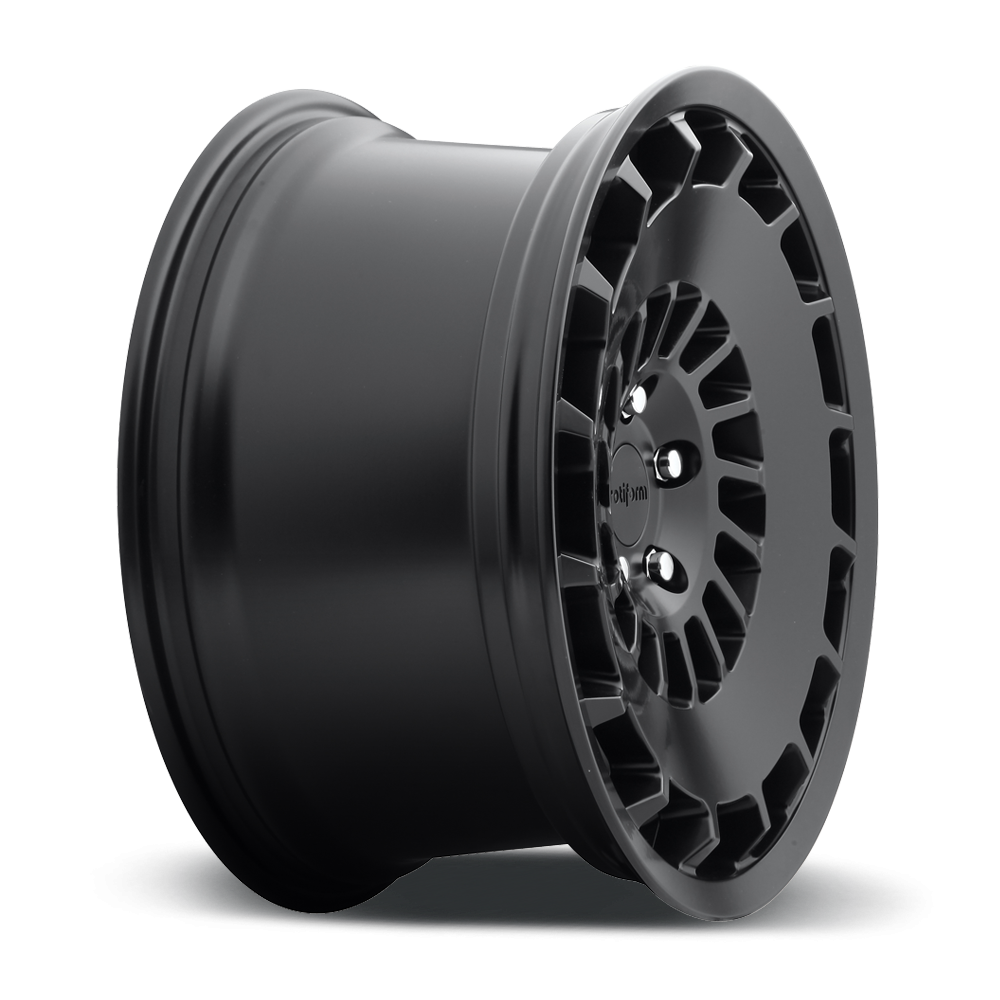 Rotiform CCV wheels in 18x9.5 inches with black finish and machined silver accents, showcasing a sleek, modern design.