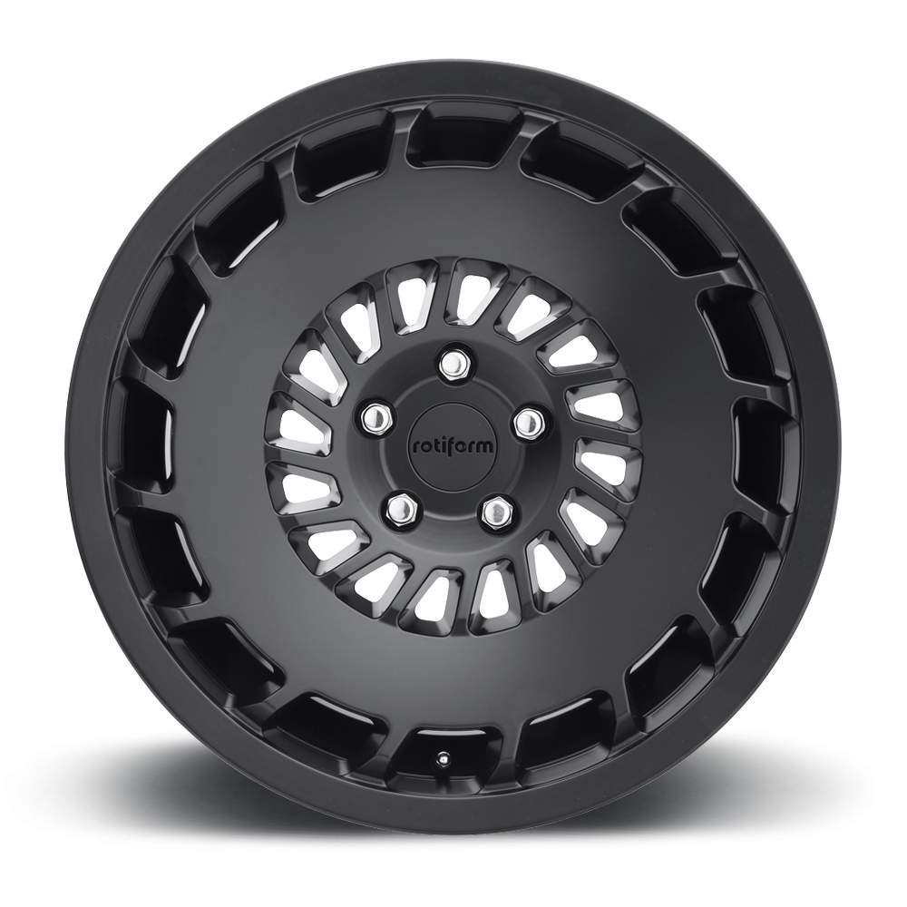 Rotiform CCV black and machined silver 18x9.5 wheels showing a close-up of the face and finish.