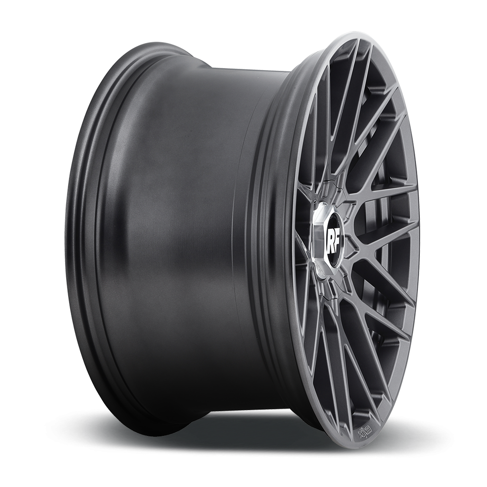 Rotiform RSE wheels in 19x10 inch matte anthracite and silver finish, showcasing their sleek, modern design and multi-spoke pattern.