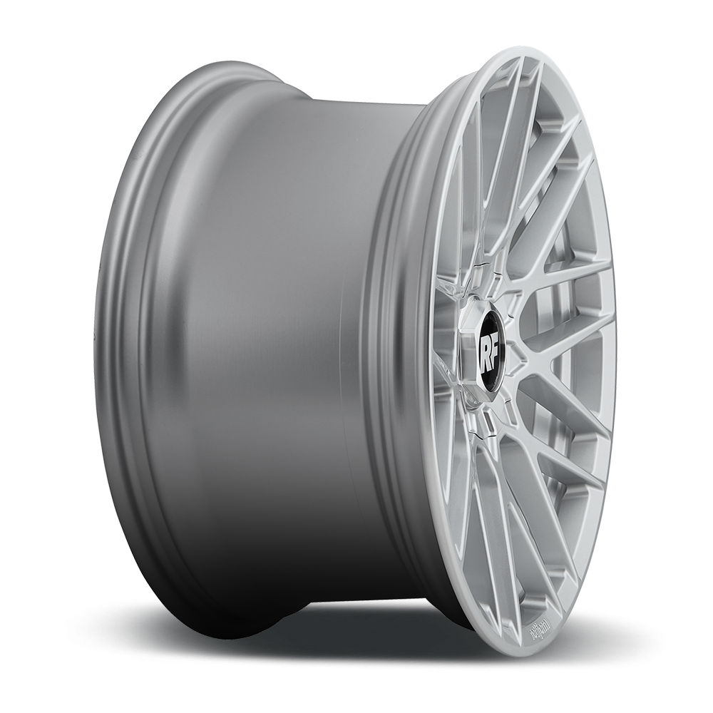 Rotiform RSE wheels in 19x10 inch size with matte anthracite and silver finish, showing a close-up of the alloy wheel design.