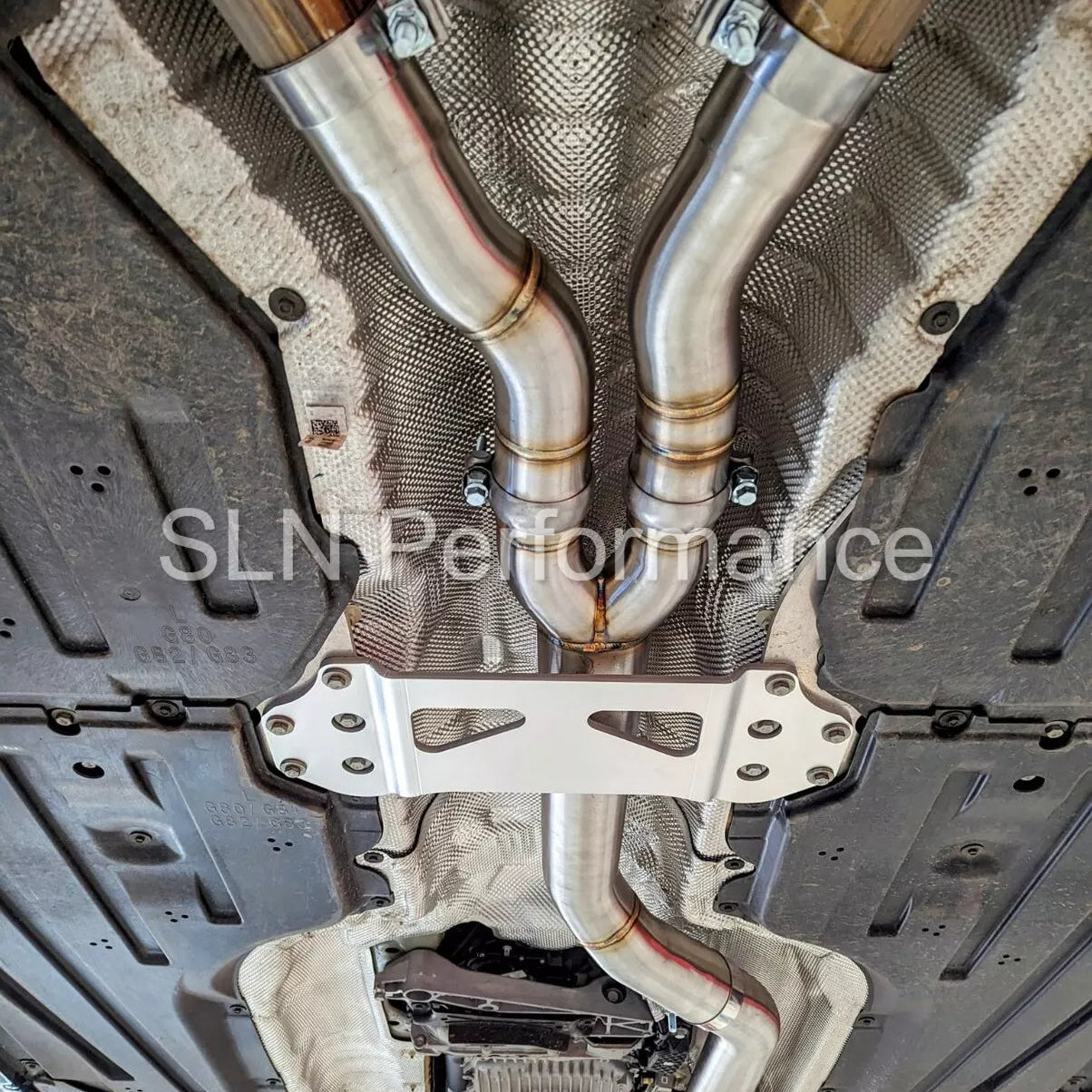 SLN Performance - BMW S58 M3 G80 M4 G82 & X3M X4M LCI Single Mid Pipe with Under-Brace - Nineteen72 Performance