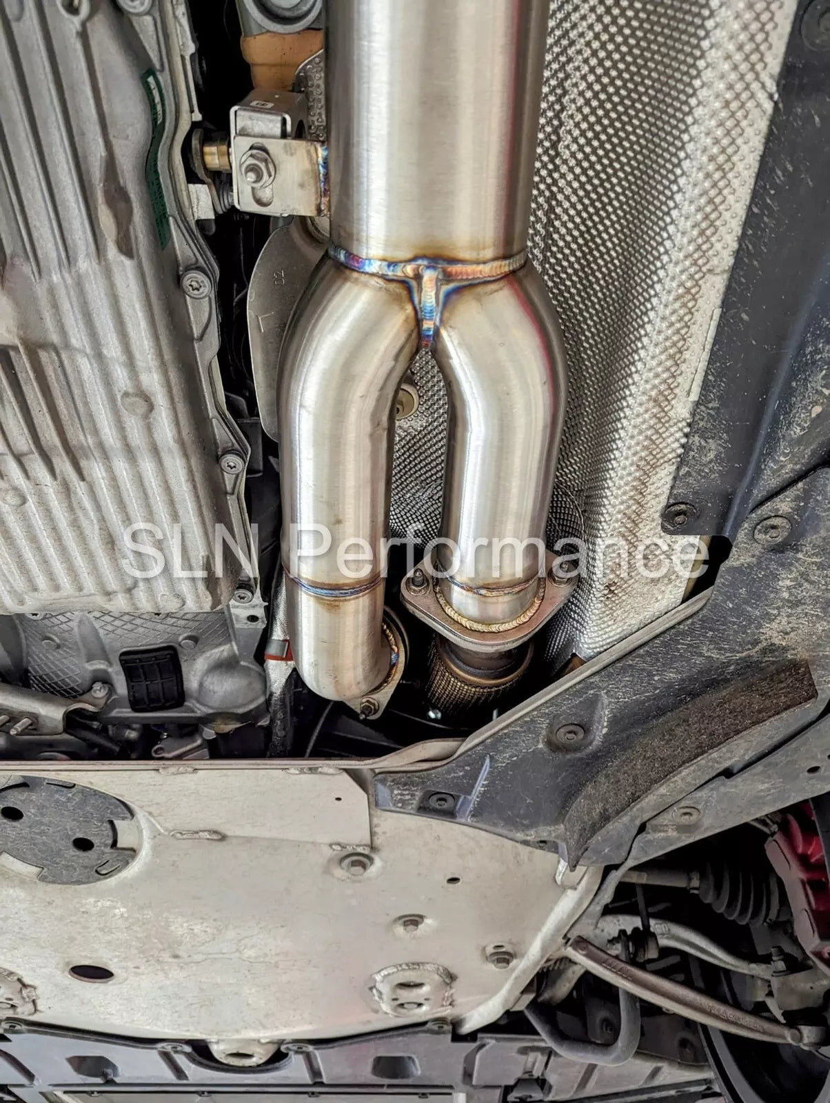 SLN Performance - BMW S58 M3 G80 M4 G82 & X3M X4M LCI Single Mid Pipe with Under-Brace - Nineteen72 Performance