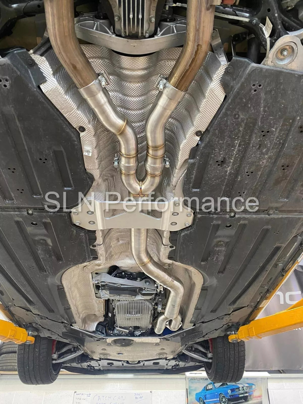 SLN Performance - BMW S58 M3 G80 M4 G82 & X3M X4M LCI Single Mid Pipe with Under-Brace - Nineteen72 Performance
