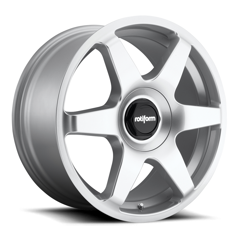 Rotiform SIX black and silver alloy wheels with a multi-spoke design for sporty car enhancement