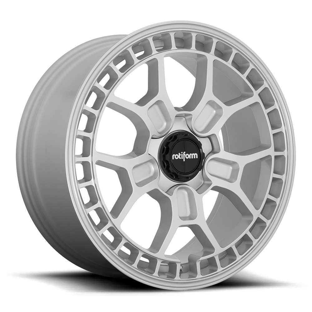 Rotiform ZMO-M black and matte anthracite wheels, 19-inch alloy rims with silver accents and a sleek multi-spoke design.