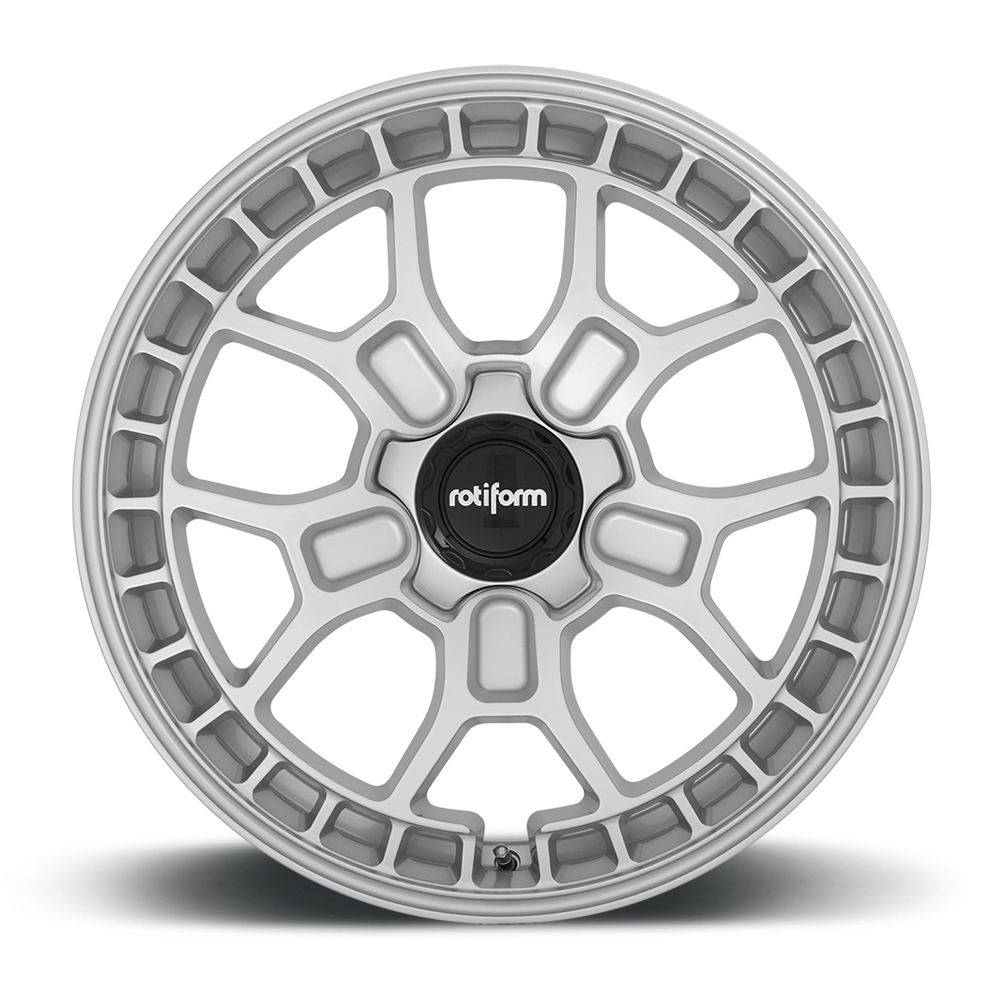 Rotiform ZMO-M black and matte anthracite alloy wheels with 19-inch size and silver face finish, showcasing modern automotive design.