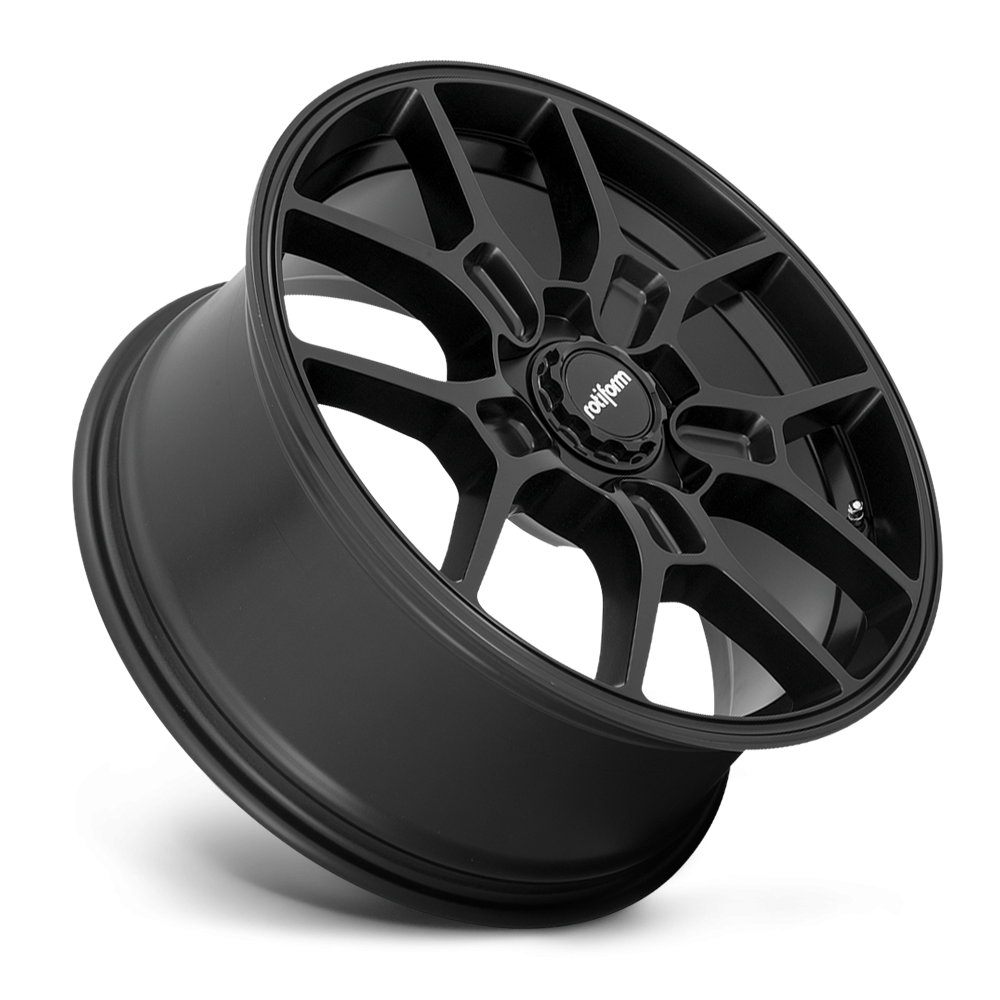 Rotiform ZMO black and matte anthracite 19-inch alloy wheels with multi-spoke design and matte finish, shown from a side angle.