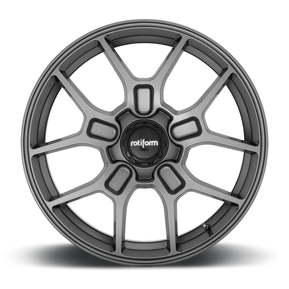 Rotiform ZMO black and matte anthracite wheels with 19-inch size, 8-inch width, and ET45 offset, showing face detail.