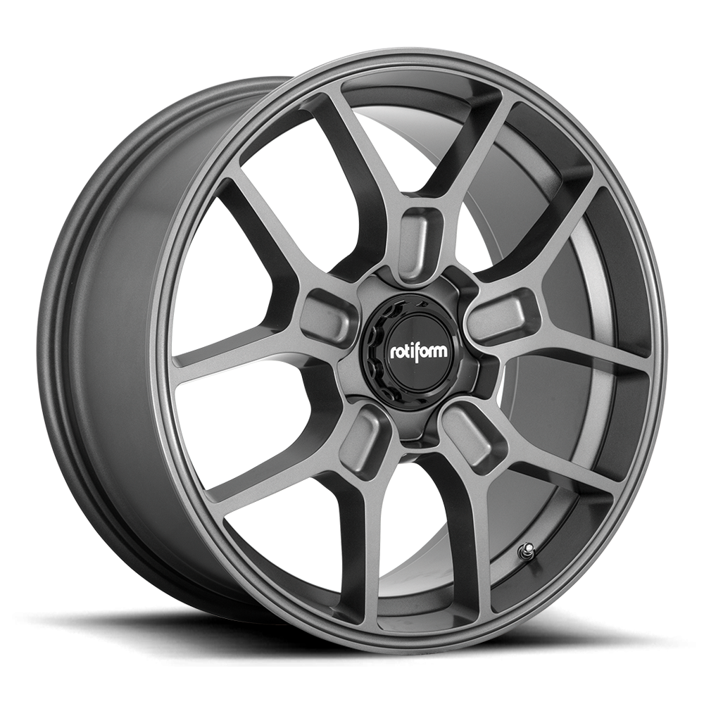 Rotiform ZMO black and matte anthracite alloy wheels, 19-inch size with ET45 offset, displayed from a side angle.