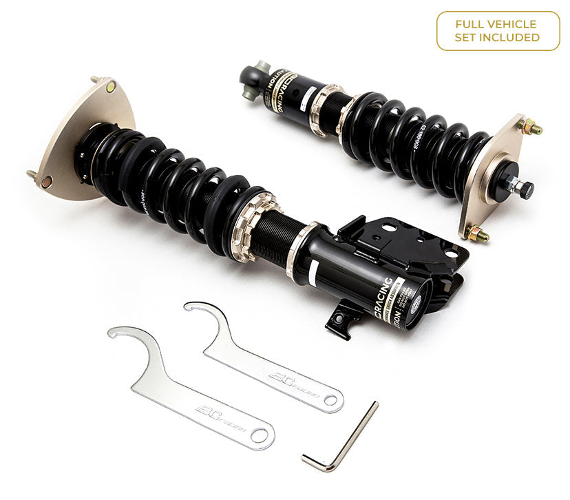 BC Racing coilovers for Audi A3 8V with 49.5mm and 54.5mm strut fitments