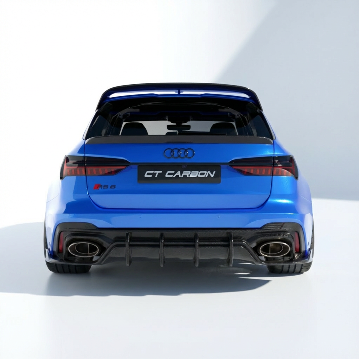 CT Carbon RS6 C8 Avant spoiler with carbon fibre finish, designed for Audi RS6 C8 Avant, featuring sleek aerodynamic styling.