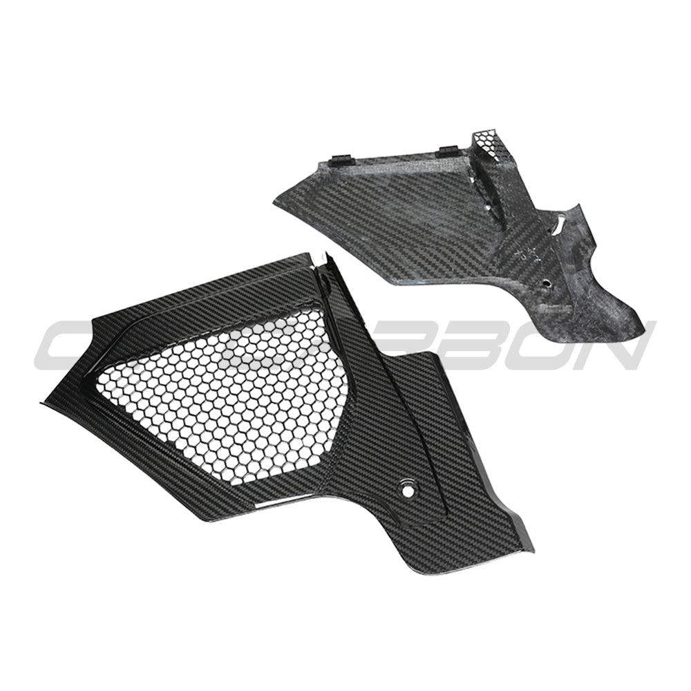 BMW M2 M3 M4 G87 G80 G81 G82 G83 Carbon Fibre Engine Bay Upper Trim by CT Carbon, RHD, showcasing sleek carbon fiber surface.