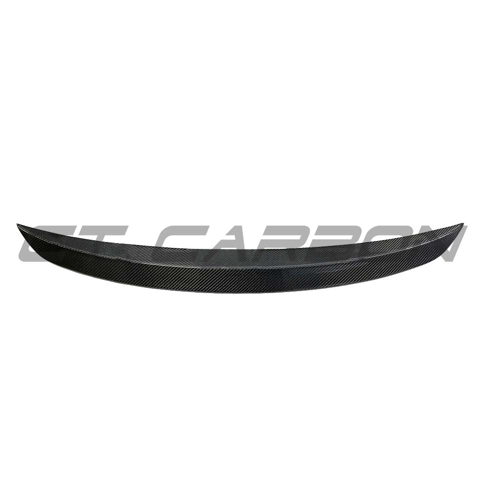 Mercedes A-Class W177 2018+ carbon fiber roof spoiler by CT Carbon, showing sleek aerodynamic design on the car roof.