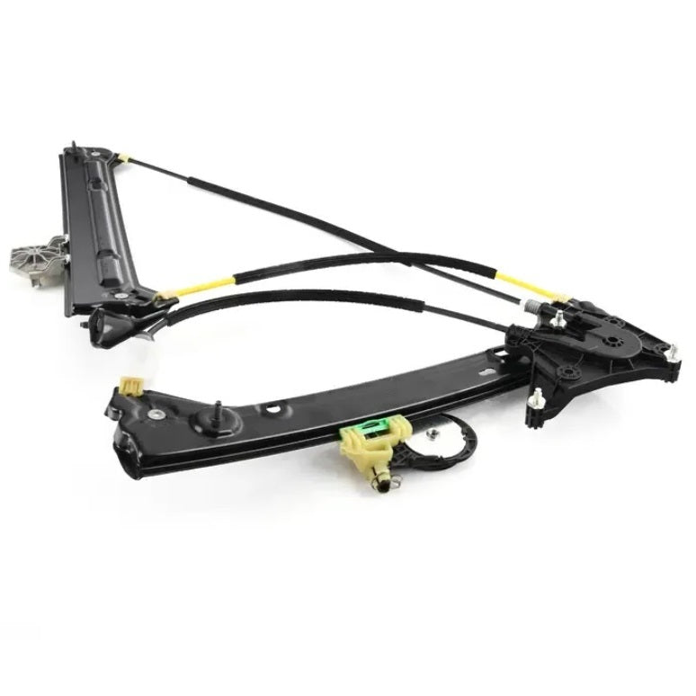 Genuine BMW front left window lifter regulator without motor for F21, F22, F23, and F87 M2 models, showing the window component.