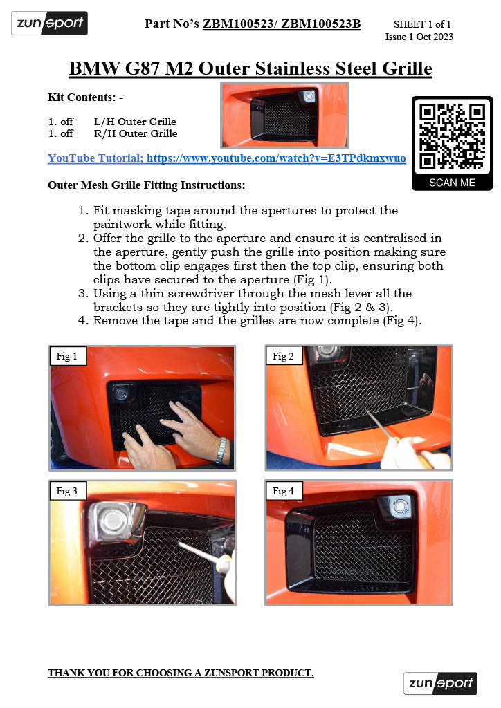 BMW G87 M2 - Front Grille Set
