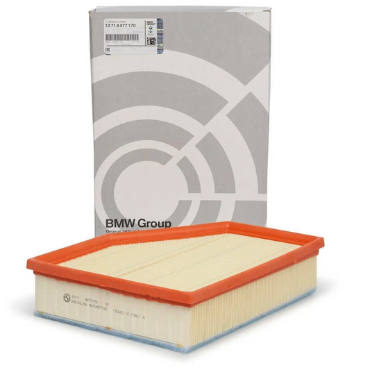 Genuine BMW panel air filter model 13718594535, designed to improve engine airflow and filtration in BMW vehicles.
