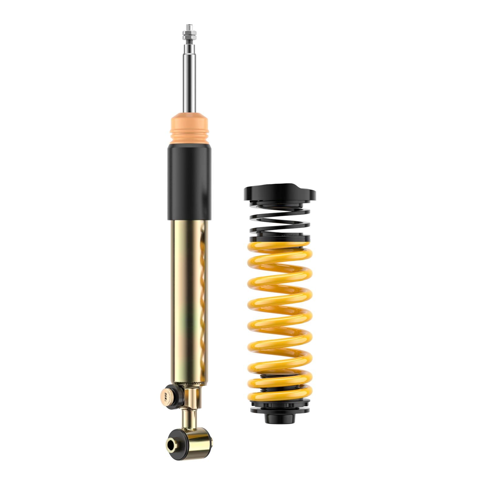 ST Suspension ST XTA plus coilovers for BMW F20-F36 series, showing adjustable shock absorbers and coil springs.