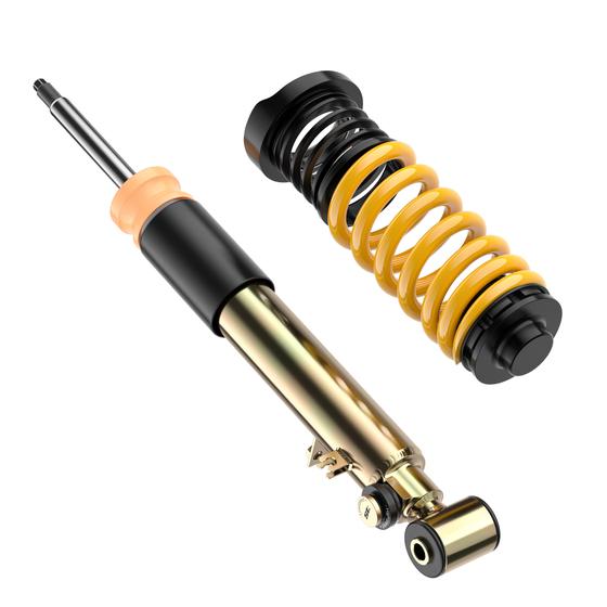 ST Suspension ST XTA PLUS coilovers for BMW F80 M3, F82 M4, F83 M4 with adjustable damping and top mounts.