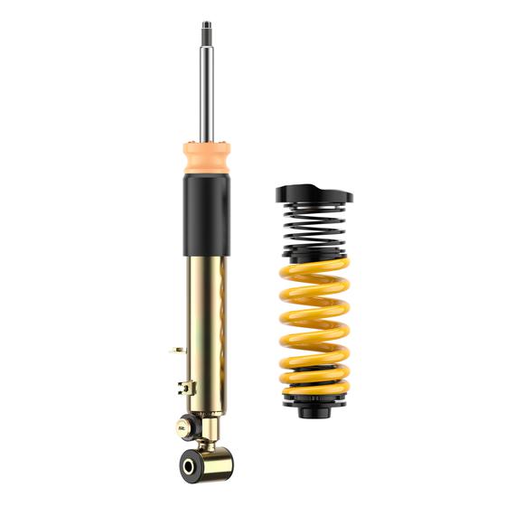 ST Suspension ST XTA PLUS coilovers installed on a BMW F80 M3, F82 M4, F83 M4 with adjustable damping and top mounts.