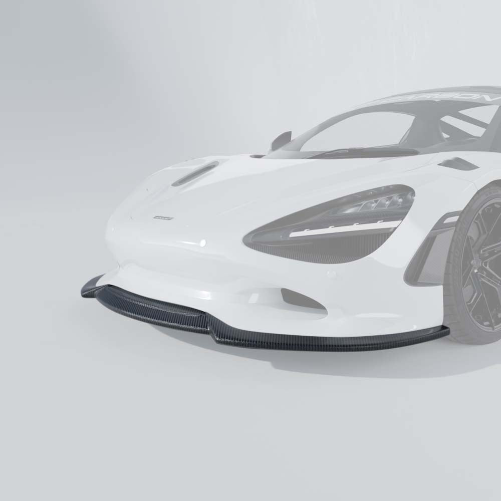 CT Carbon McLaren 750S carbon fibre full kit showing lightweight, textured carbon fibre panels and detailed fitment.