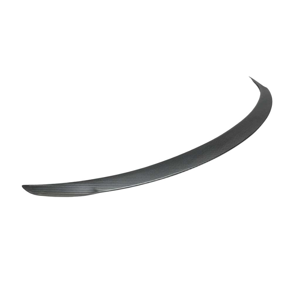 Tesla Model Y 2025+ facelift matte dry carbon spoiler by CT Carbon, showing the sleek aerodynamic design and carbon fiber finish.