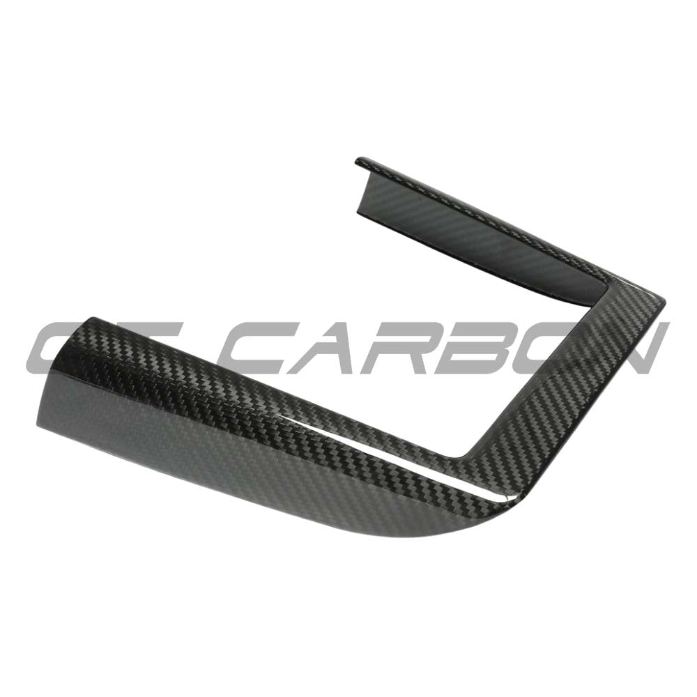 CT Carbon Tesla Model Y 2025+ facelift dry carbon wireless charger frame cover, sleek accessory for added style and protection.
