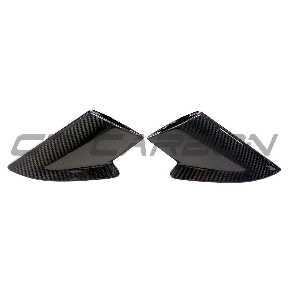 CT Carbon Lamborghini Huracan 2014-2024 dry carbon mirror cover replacements, showcasing sleek, lightweight mirror upgrades.