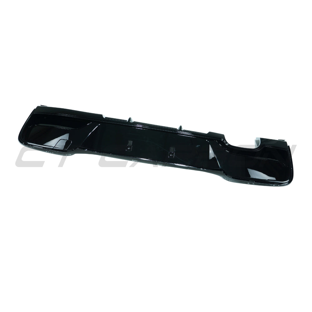 BMW 1 Series F20/F21 2012-2014 pre-LCI gloss black diffuser with twin left exhaust tips by CT Carbon