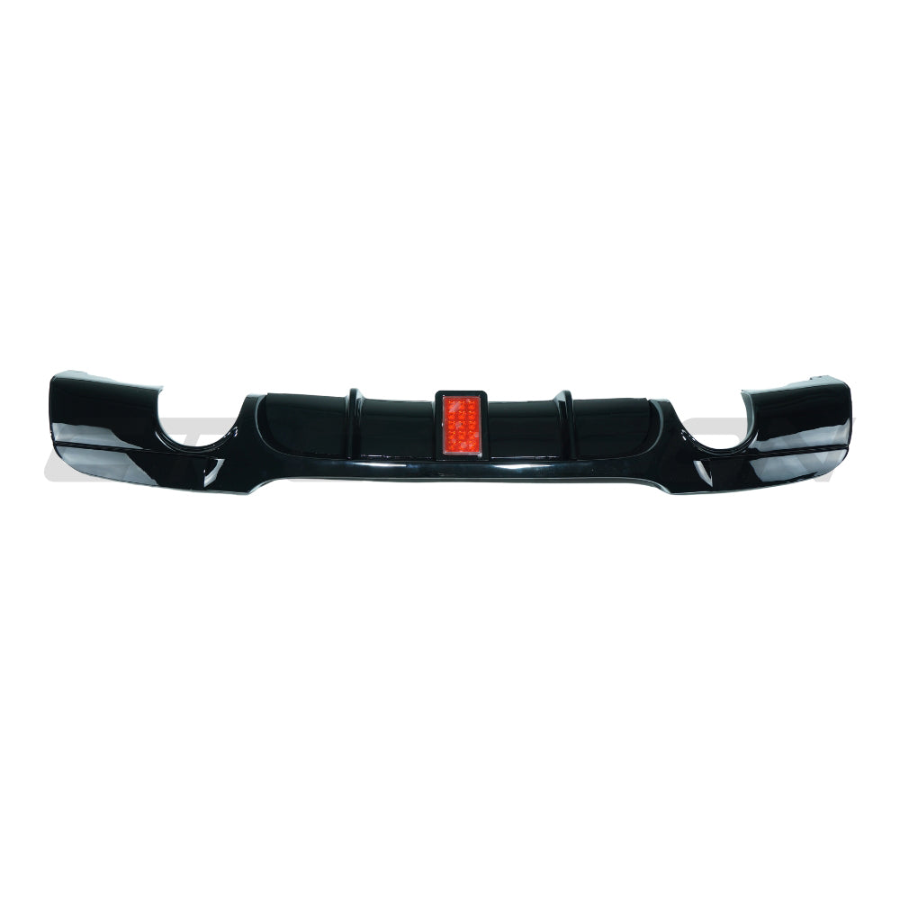 BMW 3 Series E90/E91 2005-2011 CT Carbon gloss black LED diffuser with dual exit, designed for sporty rear styling.