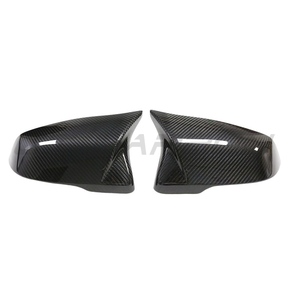 Toyota Supra A90 carbon fiber mirror accessories by CT Carbon, showing sleek, lightweight side mirrors with carbon fiber finish.