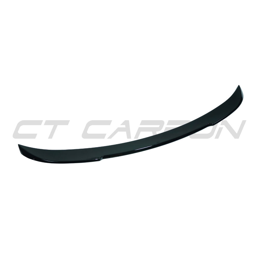CT Carbon BMW M2 F87 M2C F22 2 Series 2015-2021 gloss black spoiler installed on sporty coupe with aerodynamic design